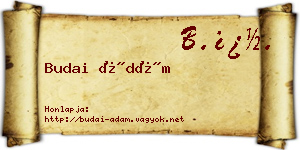 Budai Ádám névjegykártya