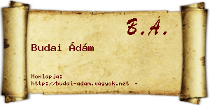Budai Ádám névjegykártya